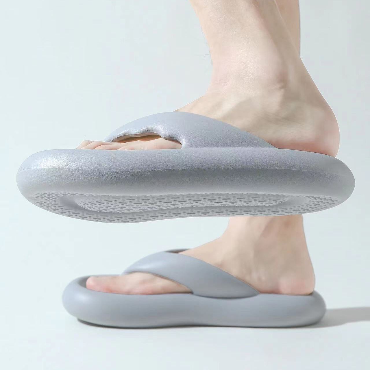 Summer Clip-Foot Bread Slippers EVA Rubber And Plastic Thick Bottom Non-Slip Herringbone Men's And Women's Slippers For Outer Wear image 10